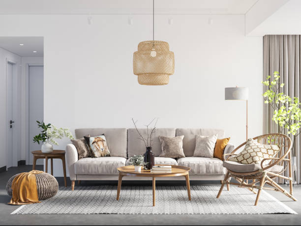 Interior Bedroom Wall Mockup - 3d Rendering, 3d Illustration Interior Bedroom Wall Mockup - 3d Rendering, 3d Illustration